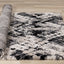 Maroq Cream Grey Beige Distressed Diamond Shag Rug by Kalora Interiors