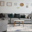 Fresco Cream Blue Grey Distressed Diamond Pattern Rug by Kalora Interiors