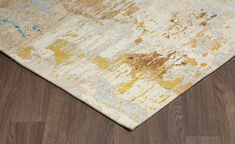 Sparx Marble Gold Beige Washable Area Rug By Viana Inc