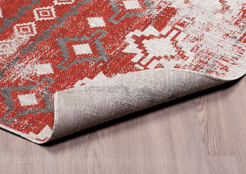 Carnival CAR-2006-RED Indoor-Outdoor Polypropylene Light Grey Red Area Rug By Viana Inc