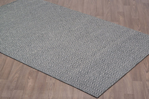 Chicago CHI-GRBK Flat Weave Reversible Wool Grey/Black Area Rug By Viana Inc