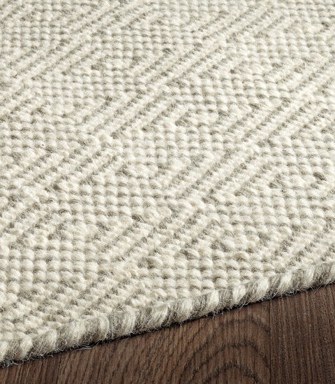 Chicago CHI-ISGR Flat Weave Reversible Wool Ivory/Silver/Grey Area Rug By Viana Inc
