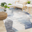 Fresco Cream Blue Grey Distressed Diamond Pattern Rug by Kalora Interiors