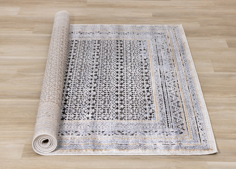 Darcy Blue Grey Brown Iridescent Traditional Plush Rug by Kalora Interiors