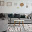 Darcy Cream Grey Blue Sparkling Striped Rug by Kalora Interiors