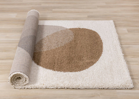 Maroq Cream Taupe Brown Three Stone Rug by Kalora Interiors