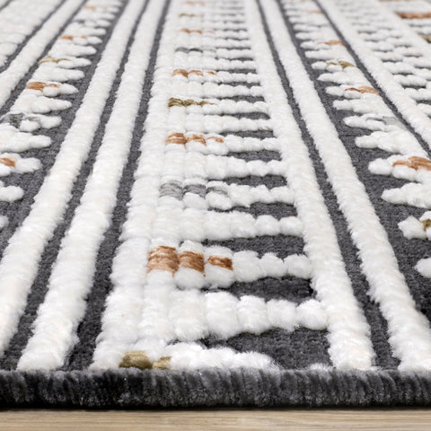 Lawson Cream Grey Orange Southwest Inspired Machine Washable Foldable Rug by Kalora Interiors