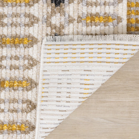 Calabar Cream Yellow Grey Bold Southwestern Rug by Kalora Interiors