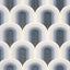 Ella Cream Blue Grey Ombre Geometric Plush Rug by Kalora Interiors