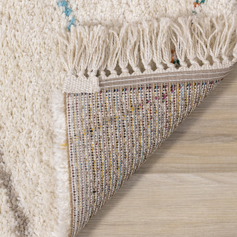 Bora Cream Rainbow Zig Zag Stripes Rug by Kalora Interiors