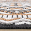 Lawson Grey Cream Orange Double Medallion Contemporary Machine Washable Foldable Rug by Kalora Interiors
