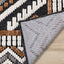 Lawson Grey Cream Orange Double Medallion Contemporary Machine Washable Foldable Rug by Kalora Interiors