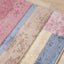 Folio Distressed Red Blue Yellow White Carved Square Pattern Rug by Kalora Interiors