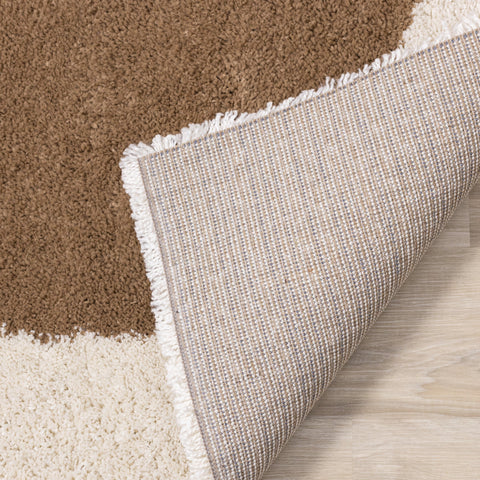 Maroq Cream Taupe Brown Three Stone Rug by Kalora Interiors