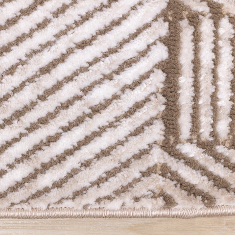 Darcy Cream Brown Distressed Corduroy Plush Rug by Kalora Interiors