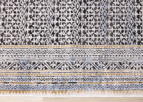 Darcy Blue Grey Brown Iridescent Traditional Plush Rug by Kalora Interiors