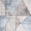 Darcy Grey Cream Blue Angular Carved Pile Rug by Kalora Interiors