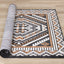 Lawson Grey Cream Orange Double Medallion Contemporary Machine Washable Foldable Rug by Kalora Interiors