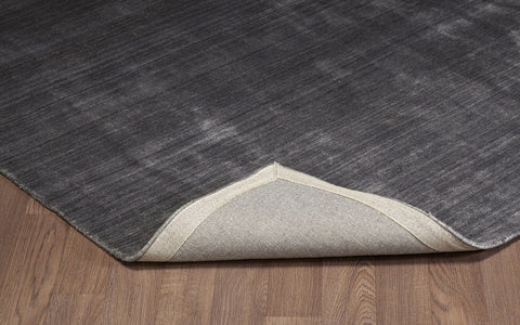 Luxe LUX-187DGRY Hand Loomed Wool Viscose Dark Grey Area Rug By Viana Inc
