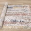 Evora Cream Blue Red Yellow Opposing Triangles Distressed Rug by Kalora Interiors