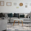 Chorus Grey Blue White Distressed Triangle Grid Rug by Kalora Interiors