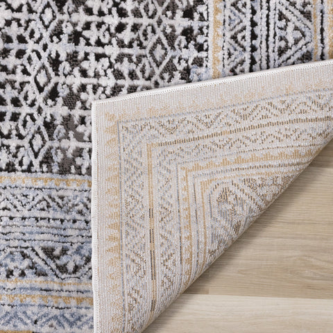 Darcy Blue Grey Brown Iridescent Traditional Plush Rug by Kalora Interiors