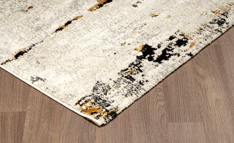 Panache PAN-5075A-CRYE Soft Powerloomed Cream Yellow Anthracite Area Rug By Viana Inc