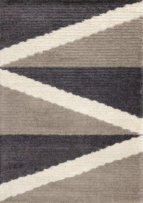 Rondo Beige Grey Cream Zig Zag Rug by Kalora Interiors