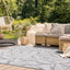 Bristol Grey White Leaf Pattern Indoor/Outdoor Reversible Rug by Kalora Interiors