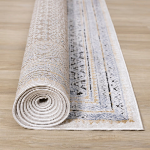 Darcy Blue Grey Brown Iridescent Traditional Plush Rug by Kalora Interiors