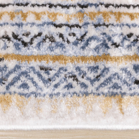Darcy Blue Grey Brown Iridescent Traditional Plush Rug by Kalora Interiors