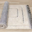 Novato Cream Grey Modern Dual Texture Swirling Line Rug by Kalora Interiors
