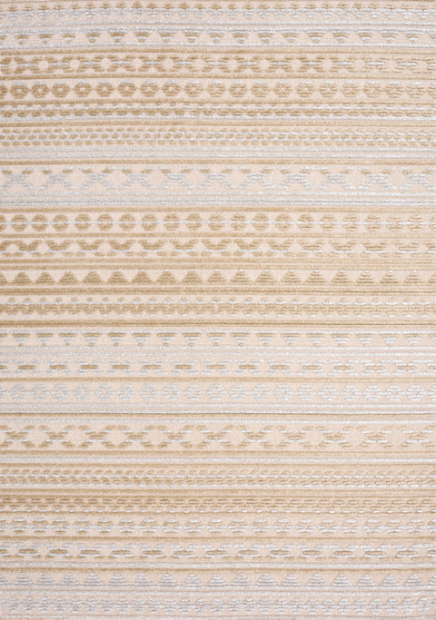 Lawson Beige Grey Cream Tribal Machine Washable Rug by Kalora Interiors