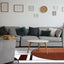 Claro White Black Orange Art Deco Geometric Plush Rug by Kalora Interiors