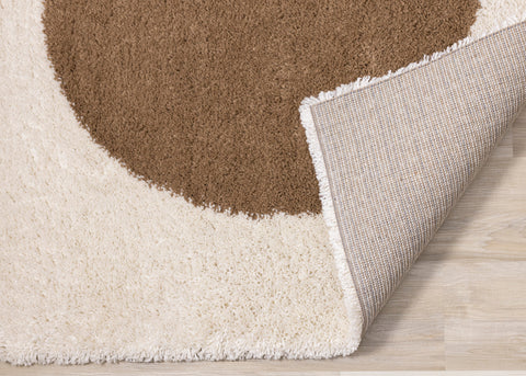 Maroq Cream Taupe Brown Three Stone Rug by Kalora Interiors