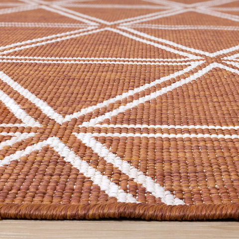 Bristol Orange White Geometric Triangle Rug by Kalora Interiors