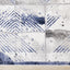 Chorus Grey Blue White Distressed Triangle Grid Rug by Kalora Interiors