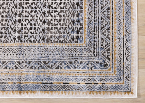 Darcy Blue Grey Brown Iridescent Traditional Plush Rug by Kalora Interiors