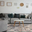 Evora Cream Grey Blue Pink Yellow Distressed Geometric Rug by Kalora Interiors