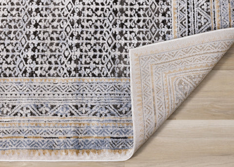 Darcy Blue Grey Brown Iridescent Traditional Plush Rug by Kalora Interiors
