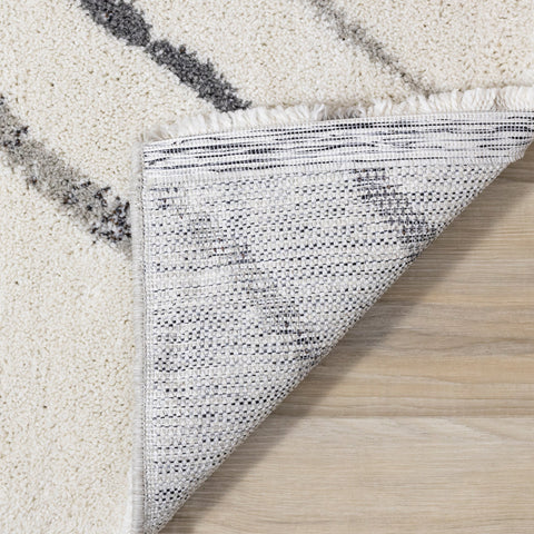 Ravine Cream Grey Wishbone Shag Rug by Kalora Interiors